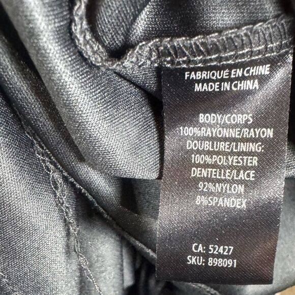 Lily Morgan black lace up lace bodice flowy dress size small - Picture 5 of 6